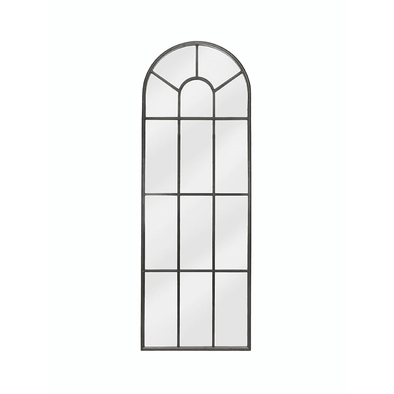 Fulbrook Arched mirror, H170 x W60 x D3cm, Black
