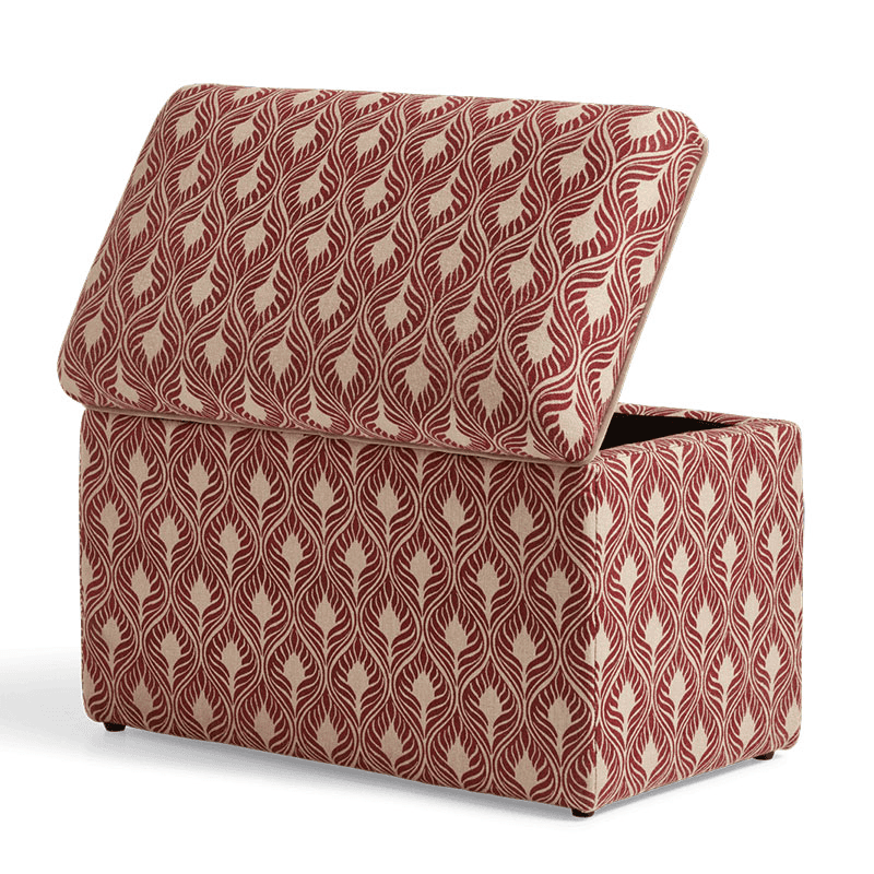 Carena Upholstered Trunk, H46cm x W70cm x D38cm, Red Garnet
