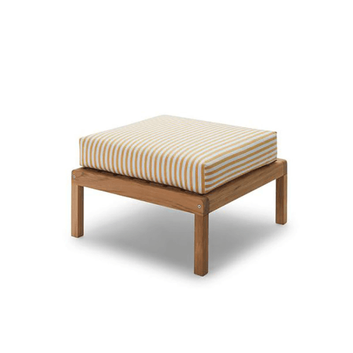 Image showing the Virkelyst Outdoor Pouf, Golden Yellow Stripe product.
