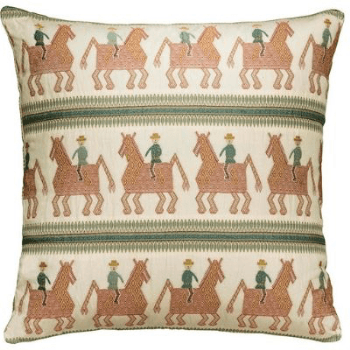 Image showing the Cushion, Caballo, Red/Blue, 57 x 57cm product.