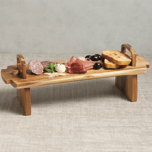 Image showing the Antipasti platform platter, 37 x 12 x 13cm, acacia wood product.