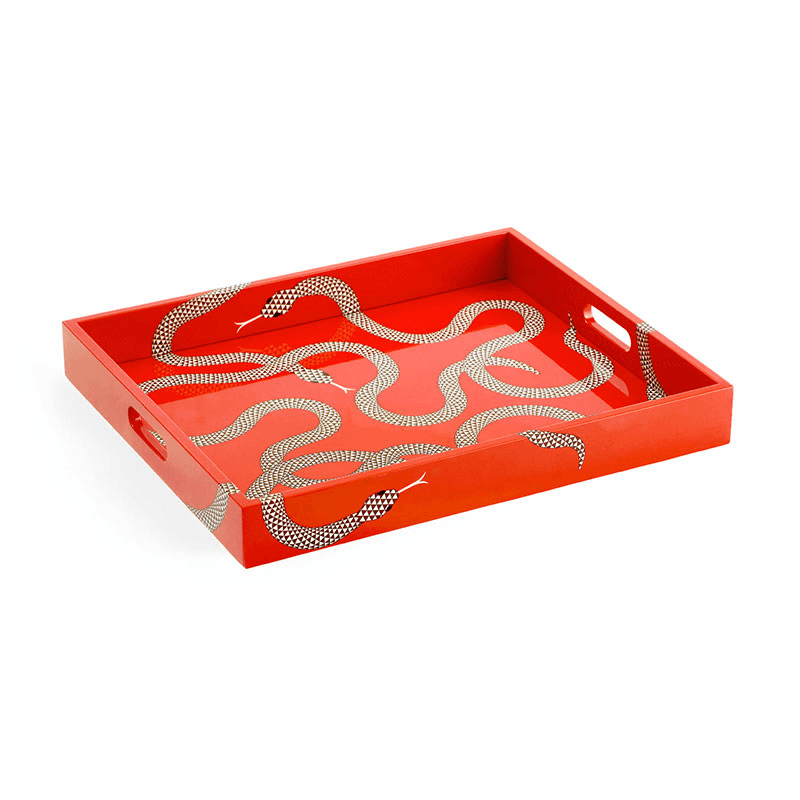 Eden Lacquer Tray, 43 x 35.5cm, Orange