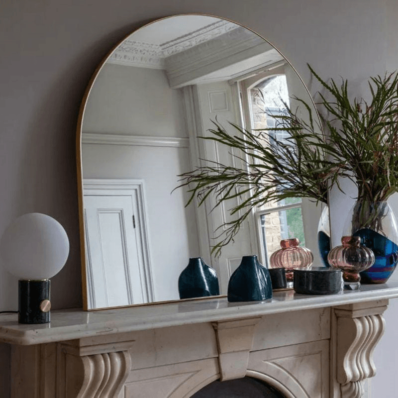Fine Edge Edge Over Mantle Mirror, H100 x W120cm, Gold