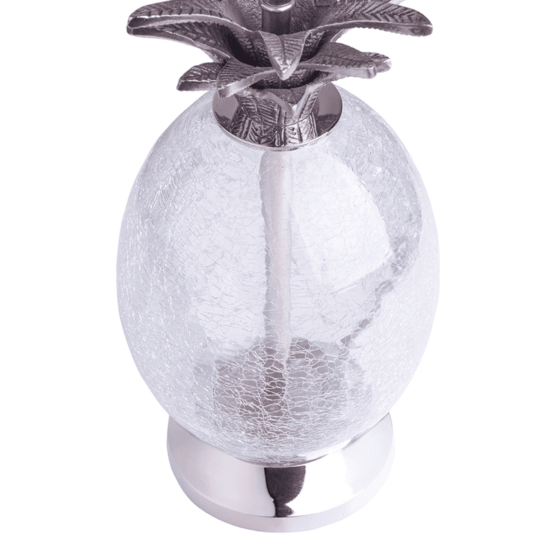 Carmen Crackle Glass Table Lamp, H37cm, Nickel