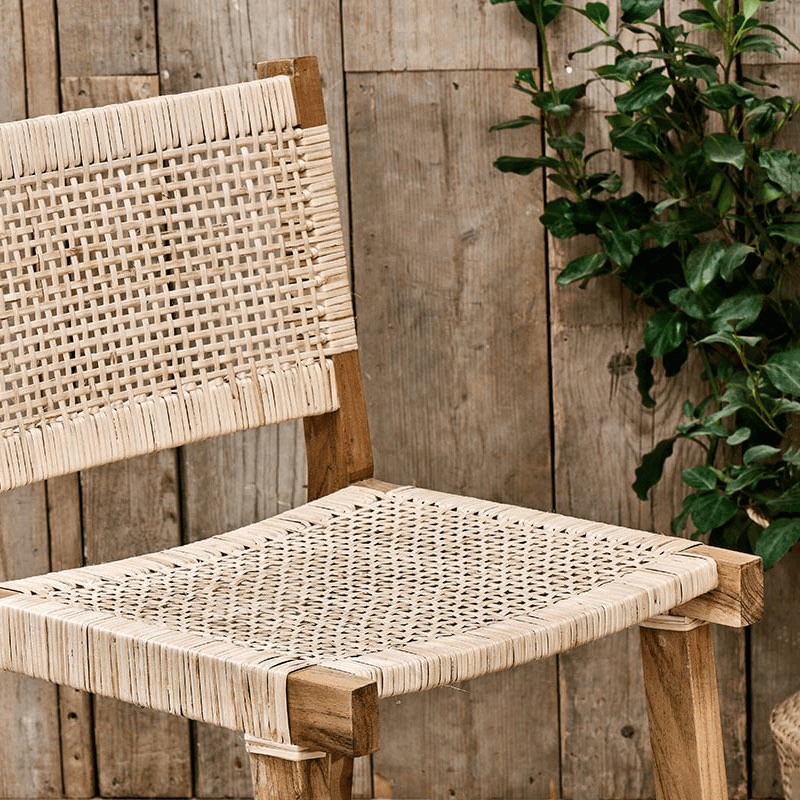 Madrisana Acacia & Rattan  Bar Stool, H105cm, Natural