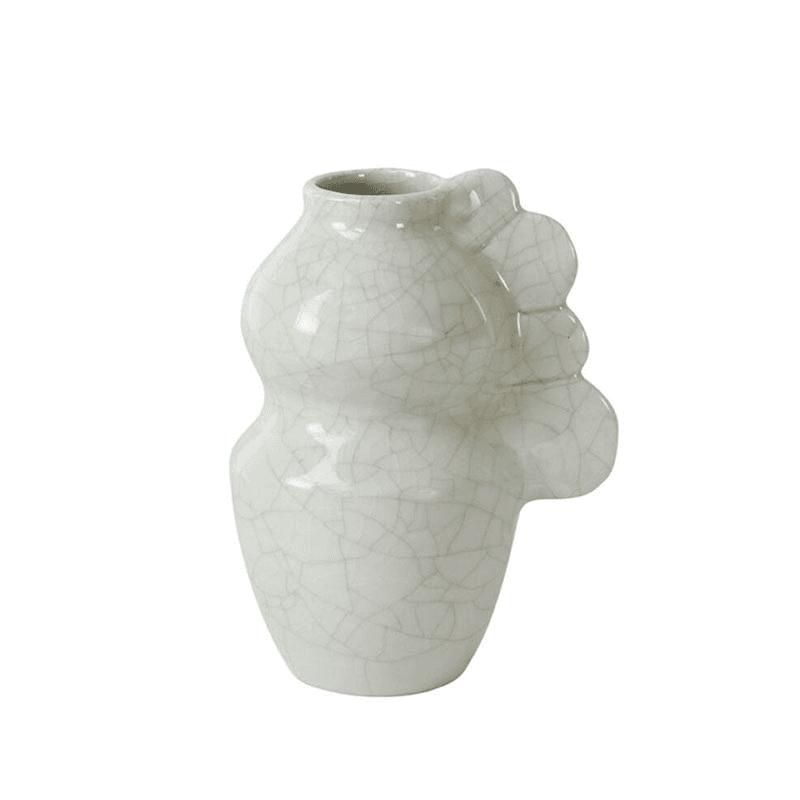 Les Sages Limited Edition Medee Vase, H16cm, Crackle Cream