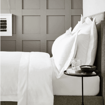 Duvet Cover, Symons, Double Row Cord, White/Silver, Super King, White/Silver