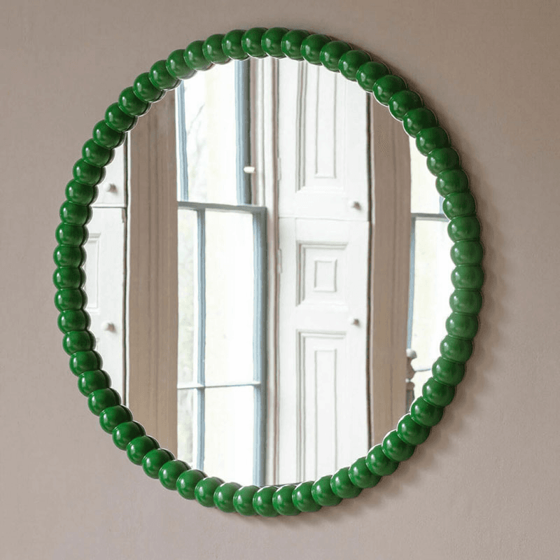 Freya Round Mirror, D70cm, Green