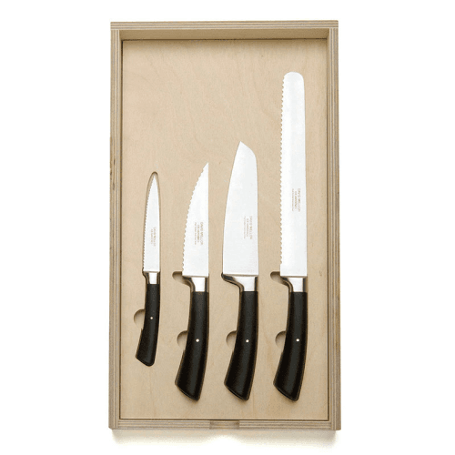 Image showing the Black Handled Specialist Knife Set, L42 x W23cm, Black product.