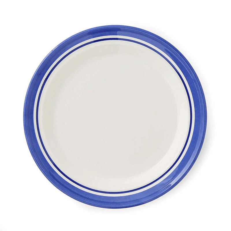 Potter's Stripe Set of 4 Dinner Plates, D26cm, Blue