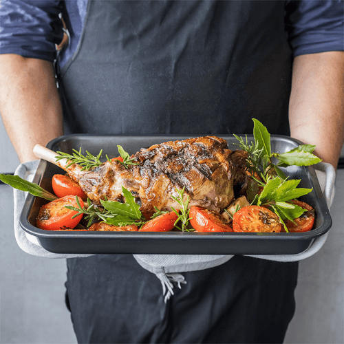 Image showing the Sloped roasting pan, 38 x 30.5 x 7cm product.