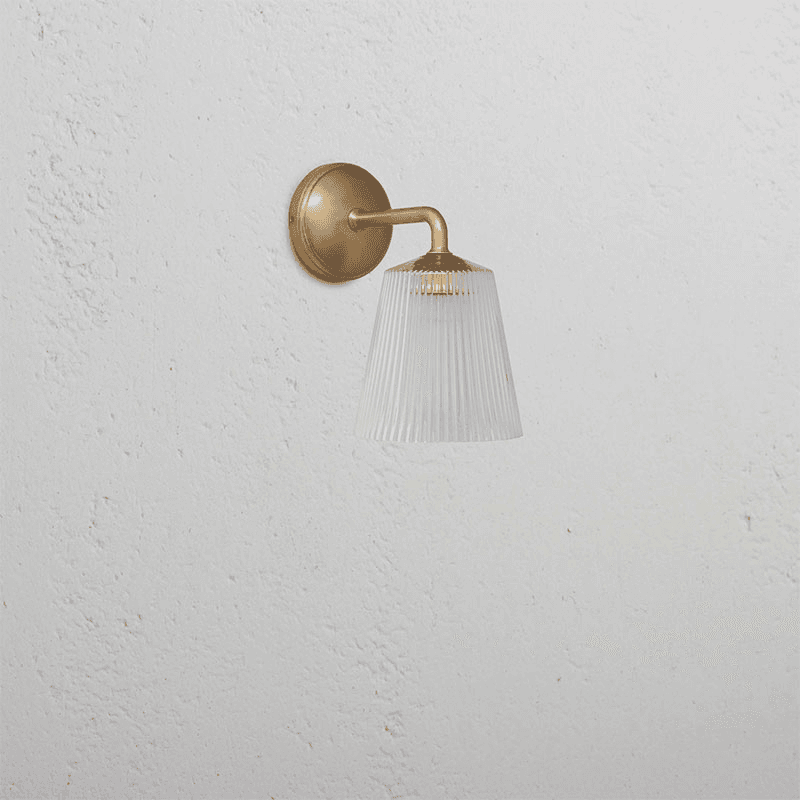Richmond  Flutted Glass Wall Light, H17cm, Antique Brass