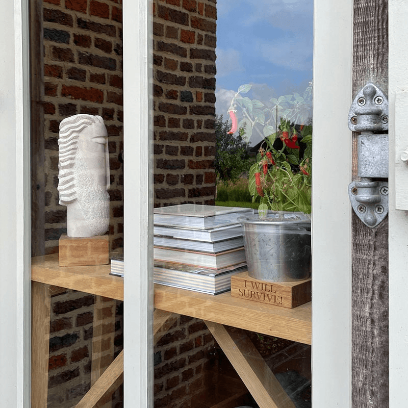 Personalised House Plant Pot Stand, Oak