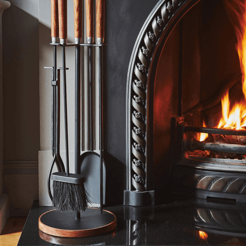 Image showing the Companion Round Fireside Set, H73cm, Black product.