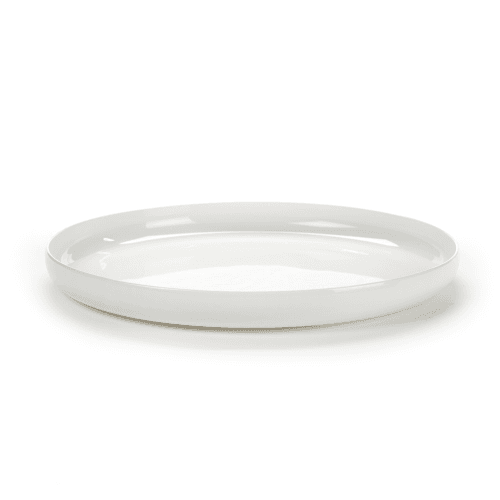 Image showing the Base Set of 2 glazed high plates, H3 x D28cm, White product.