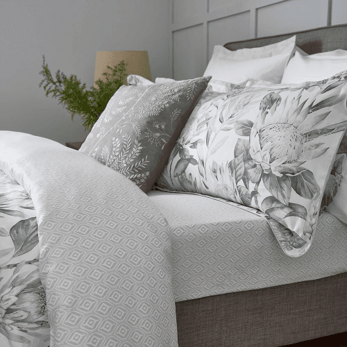 Image showing the King Protea Fitted Sheet, Grey product.