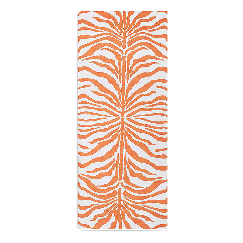 Zebra Linen Tablecloth, 300cm x 165cm, Tangerine Orange