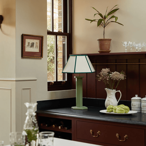 Image showing the Hexagon Table Lamp Base, H47cm, Turtle Green product.