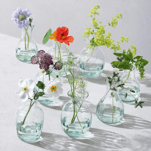 Image showing the Mia Mini vase trio, 11cm, recycled glass product.