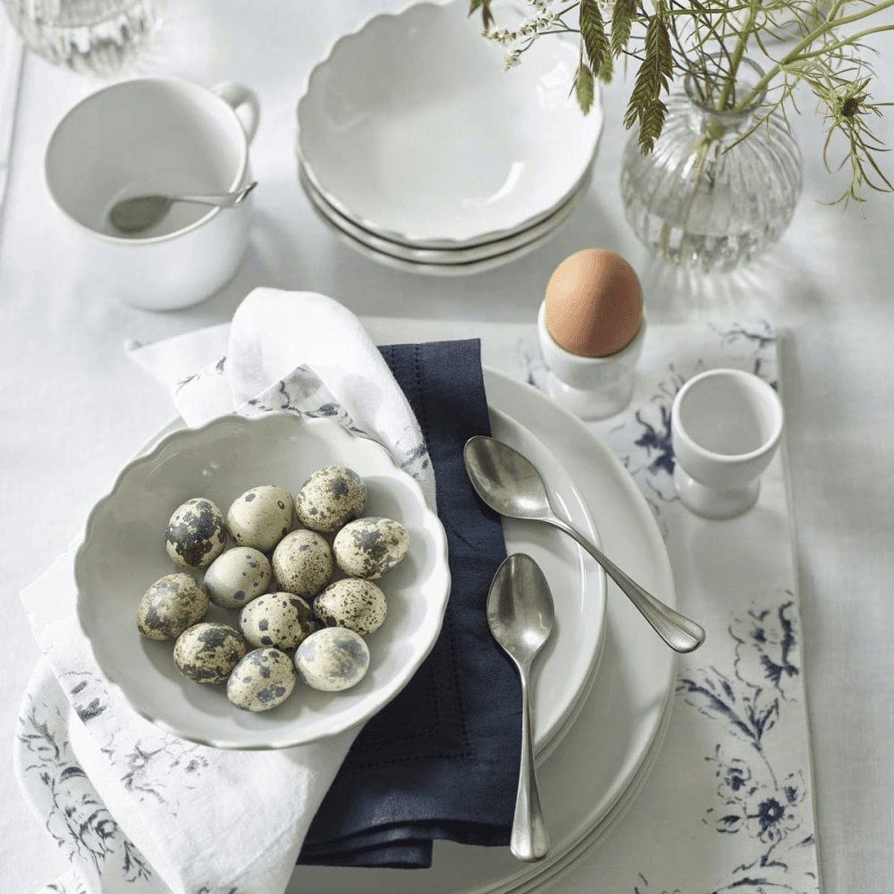 Portobello Scalloped Bowls, Set of 2, White