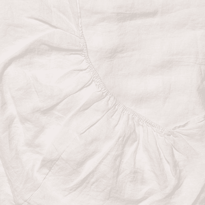 Linen King Size Fitted Sheet, White