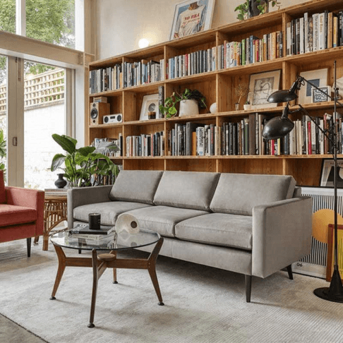 Image showing the Model 01 3 Seater Velvet Sofa, Elephant product.