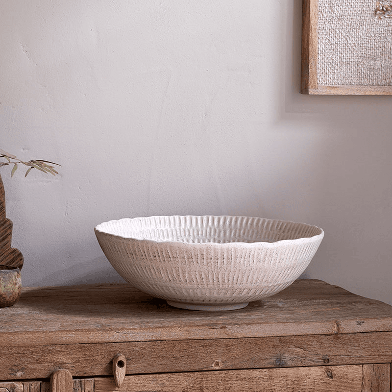 Kayanna Ceramic Decorative Bowl, H13cm, White