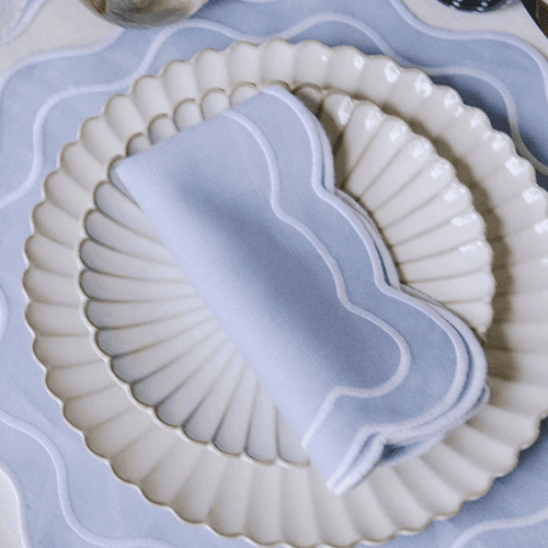 Image showing the Bella Set of 4 Napkins, L40 x W40cm, Blue &  White product.