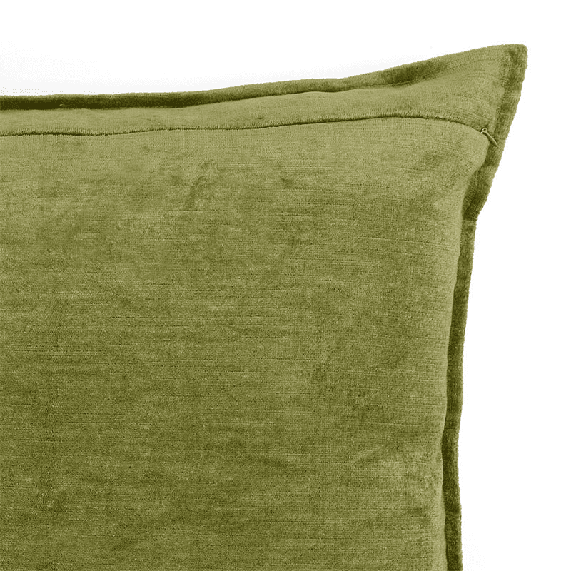 Verity Linen Velvet Square Cushion Cover, 55 x 55cm, Moss