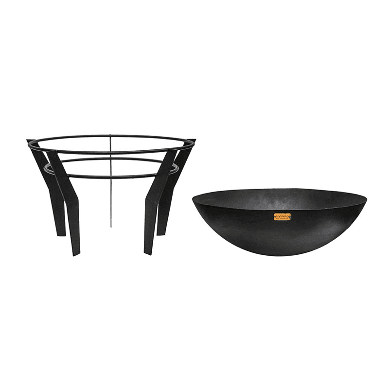 Kendal Fire Pit on Stand, H44.5cm, Black