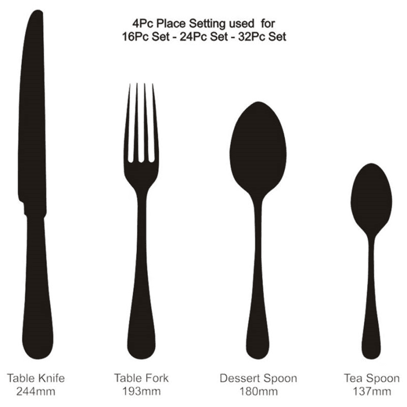 Bead Silver Plated 44 Piece Cutlery Set - 6 people
