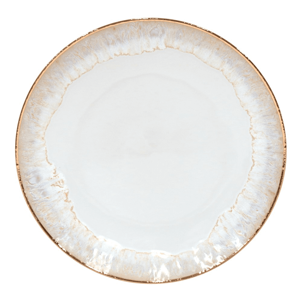 Taormina Set of 6 dinner plates, 27cm, White/Gold