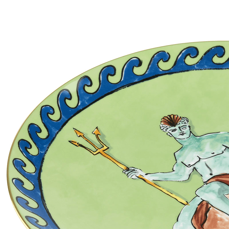 Il Viaggio Di Nettuno Plate, D33cm, Moss Green