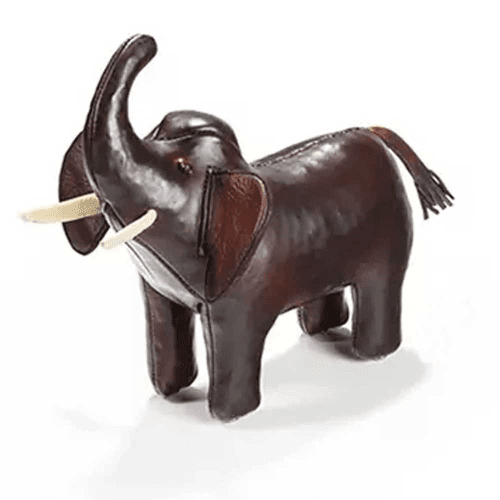 Image showing the Hand Crafted Leather Elephant, Miniature product.
