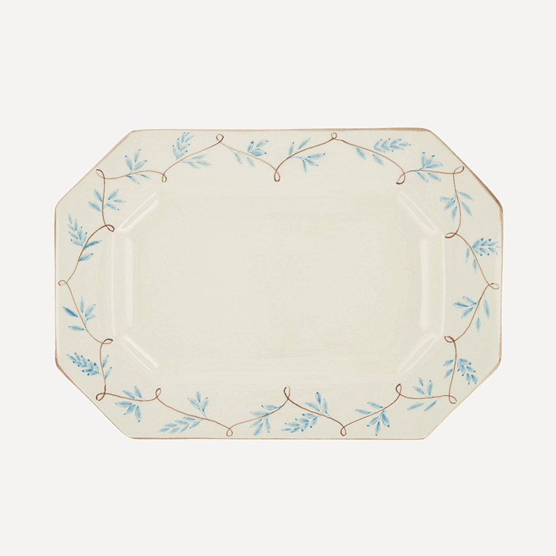 Ava Platter, H5 x W29 x L42cm, Blue/Taupe
