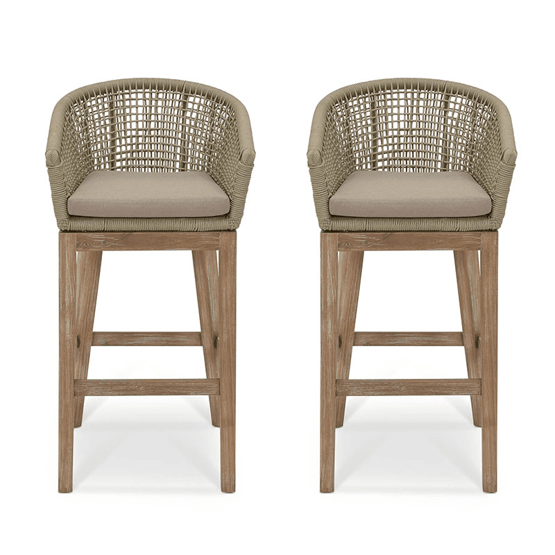 Lynton Set of 2 Bar Stools, Grey