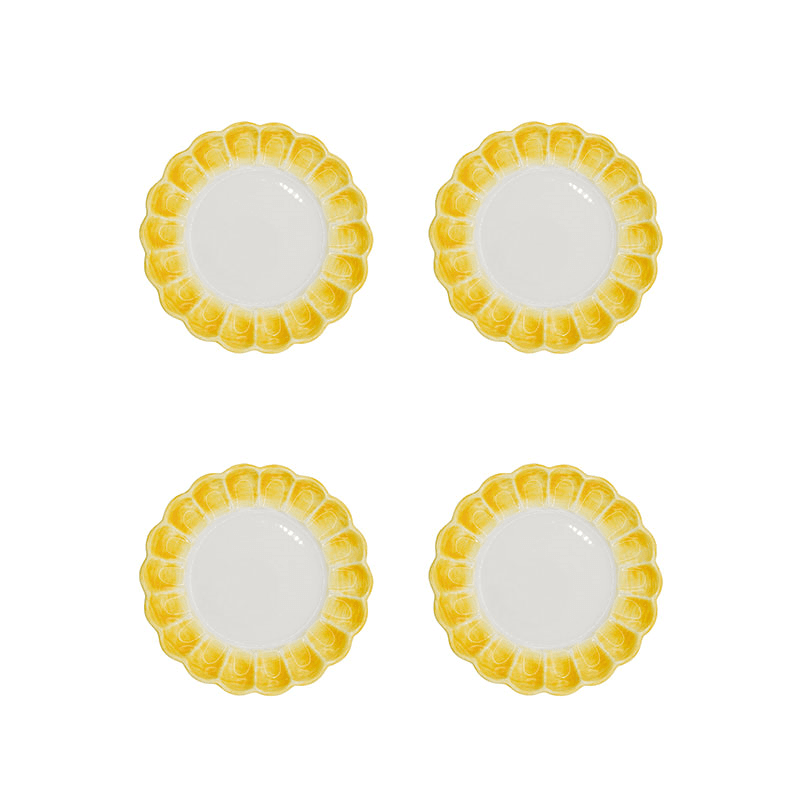 Lido Set of 4 Side Plates, D21.5cm, Yellow