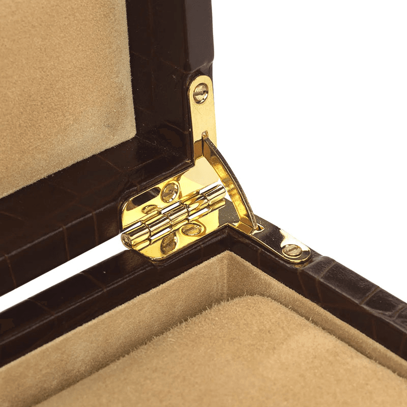 Square 4 Watch Box, L20.5 x W20.5cm, Amazon Brown Croc