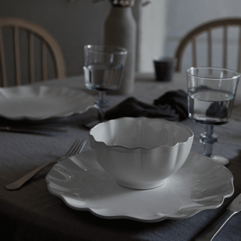 Rosa Set of 6 Dessert Plates, D22cm, White