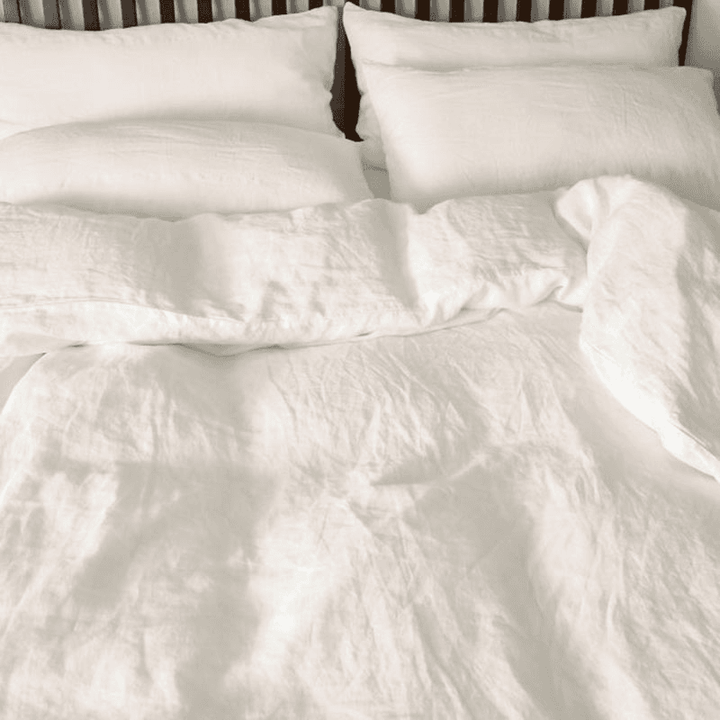 Linen King Size Duvet Cover, White