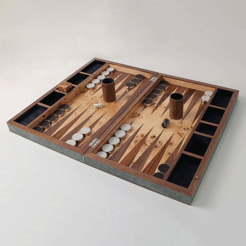 Backgammon Board, 54 x 34cm, Lincoln Green Shagreen