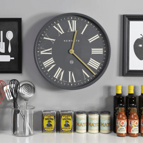 Mr Butler Wall Clock, D45cm, Moonstone Grey/Cream