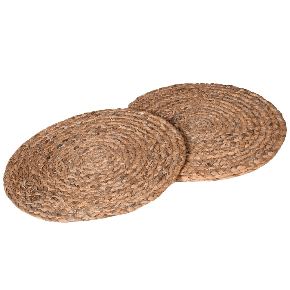 Round Set of 4 Placemats, D35cm, Sea Grass