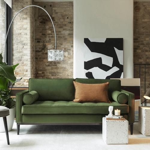 Image showing the Model 02 2 Seater Velvet Sofa, Vine product.