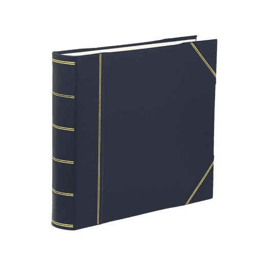 Image showing the Classic Half Bound Entertaining Book, L16 x W21.5cm, Navy Hide product.