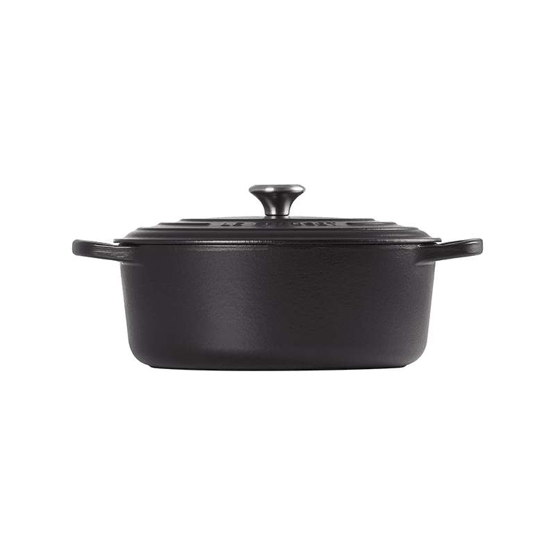 Signature Cast Iron Oval casserole, 29cm - 4.7 litre, Satin Black