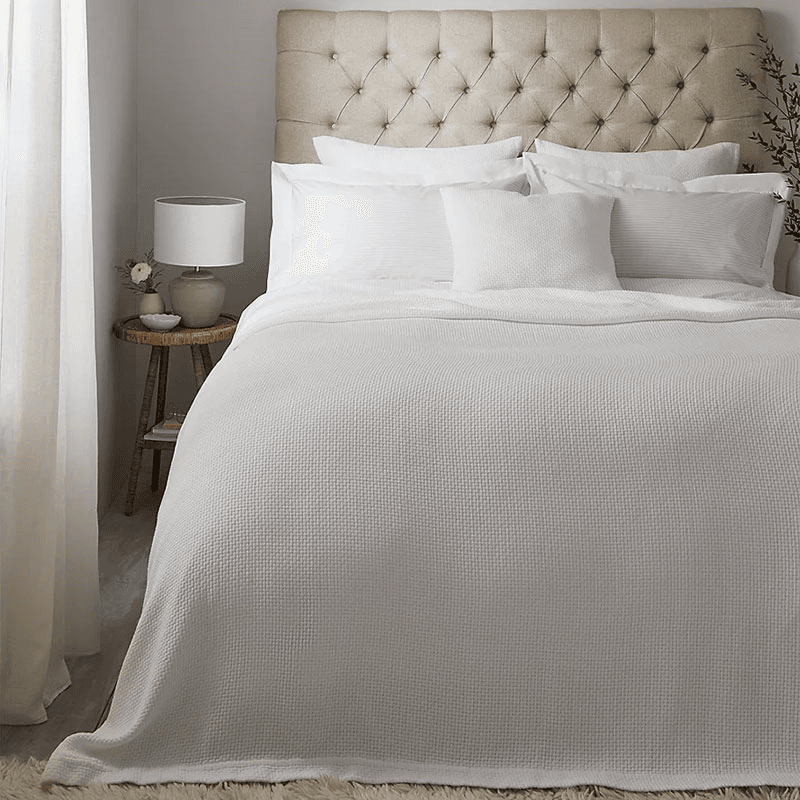 Colville Super King Bedspread, White