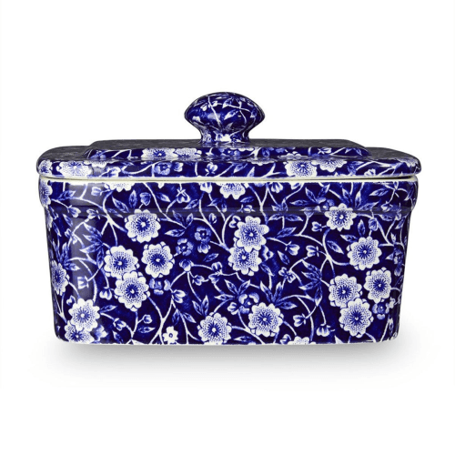 Image showing the Calico Butter Dish, L16.5 x W11 x H10cm, Blue product.