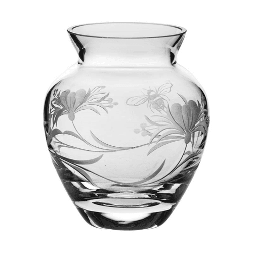 Image showing the Bee & Honeysuckle Small Posy Vase, H12cm, Clear product.