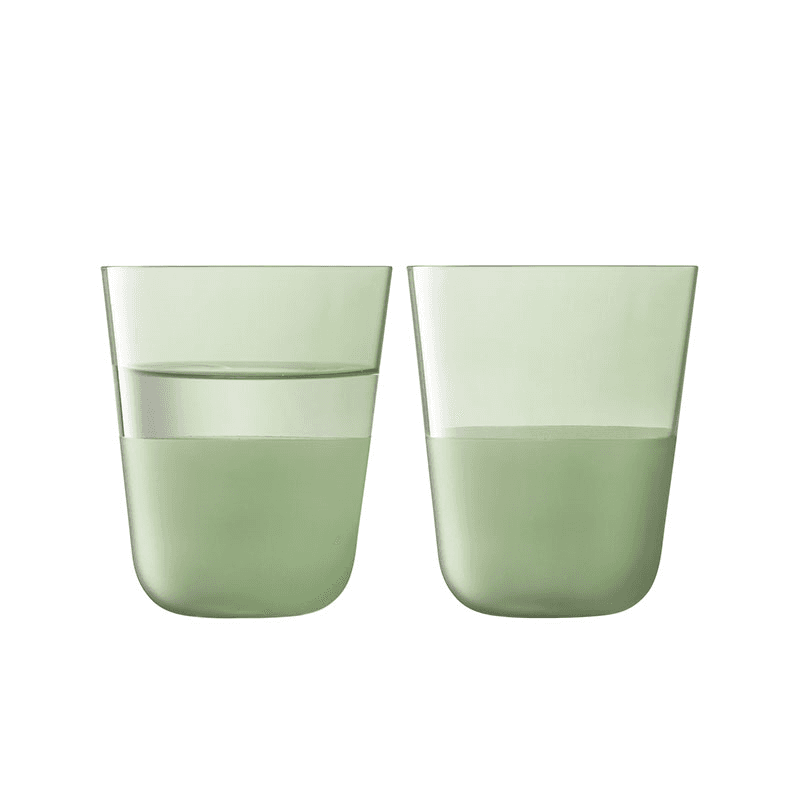 Arc Contrast Set of 2 Tumblers, 380ml, Moss